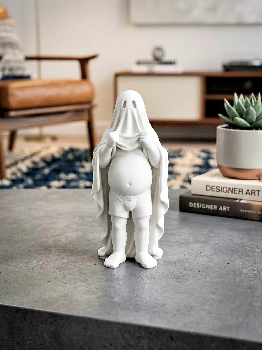 White Ghost Figurine Halloween Decor 3d printed